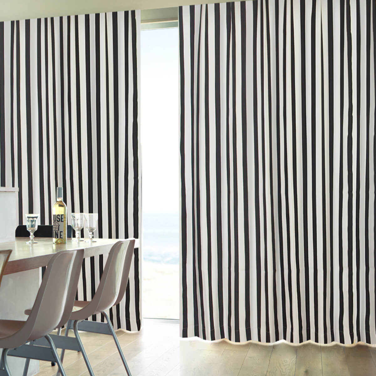 BONUS STORE｜2/27〜3/1 23:59 カーテン 柄 シンプル ストライプ柄 2枚