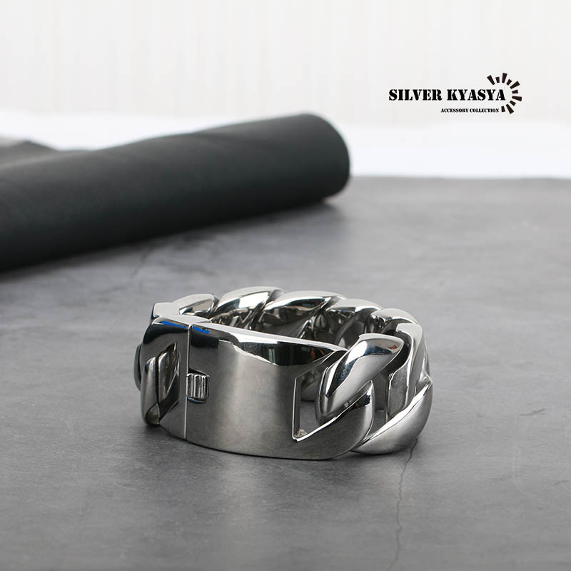STAINLESS 316L 幅32mm 超極太 喜平ブレスレット シルバー マイアミ