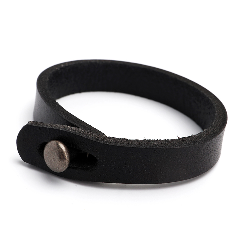 シンプルな本革ブレスレット 3色 2サイズ レザーブレスレット ブラック