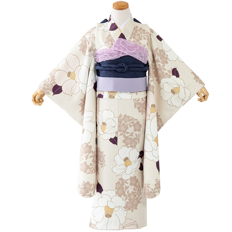 七五三 着物 四つ身 女の子 7才 7歳 フルセット くすみカラー レース帯