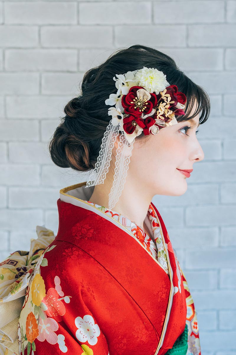 髪飾り 成人式 振袖 レース ドライフラワー 女性 袴 かんざし杉野 2