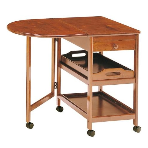 キッチンワゴン テーブル付ワゴン キャスター付き 木製 北欧 送料無料