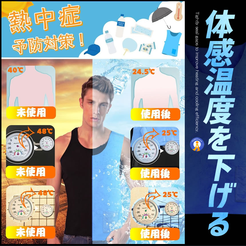 冷却ベスト クールベスト 冷感ベスト 熱中症 冷却服 農作業 ひんやり