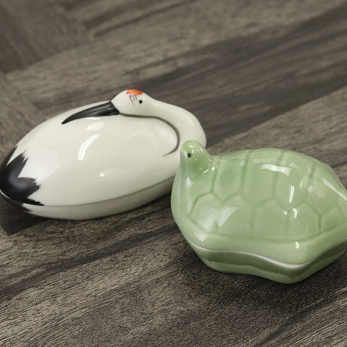 小鉢 ミニサイズ 蓋付き 鶴型 亀型 珍味入れ 全2種 一品料理 ハレの日