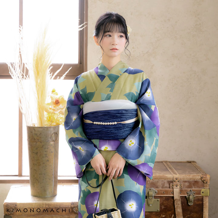 紫×市松×紅葉×牡丹 京都呉服店高級浴衣♡ 紫×市松×紅葉×牡丹 京都呉服