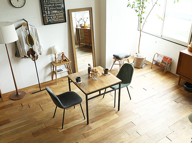 カフェテーブル Nola（ノラ) 幅75cm ダイニングテーブル 無垢 高さ70cm