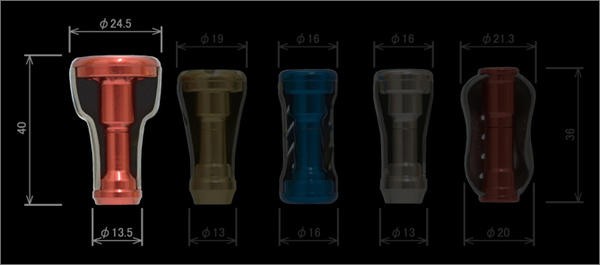 フォルティシモ 2個 ブラウンIP ファイヤー Fortissimo Livre ハンドル