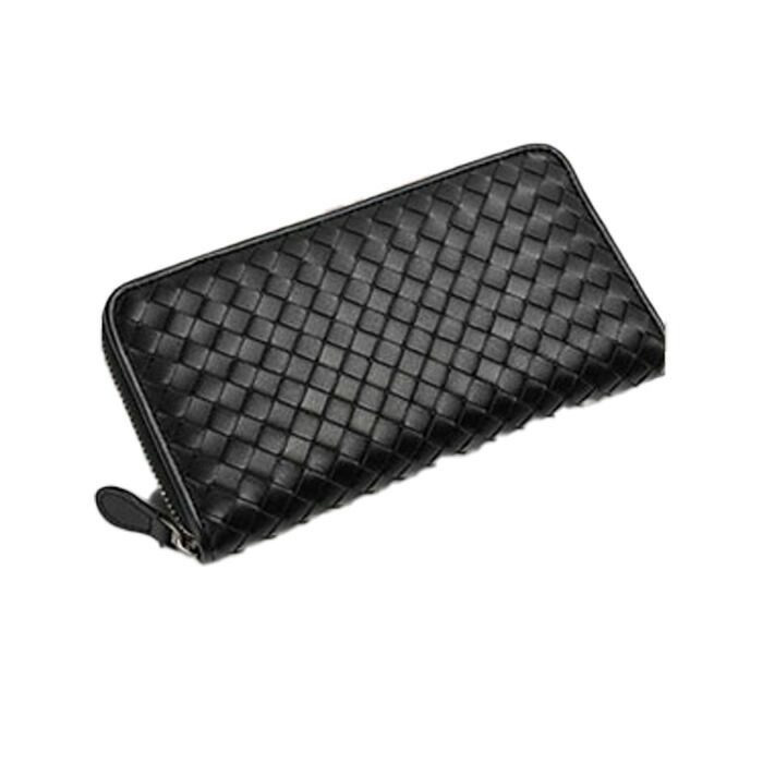 長財布 レディース メンズ 本革 編み込み イントレチャート メッシュ