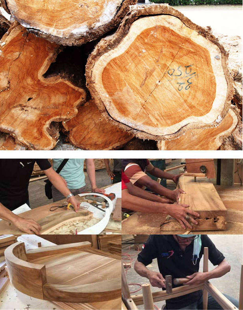 籐 スクリーン 3連 アジアンテイスト チーク材フレーム 高さ160cm