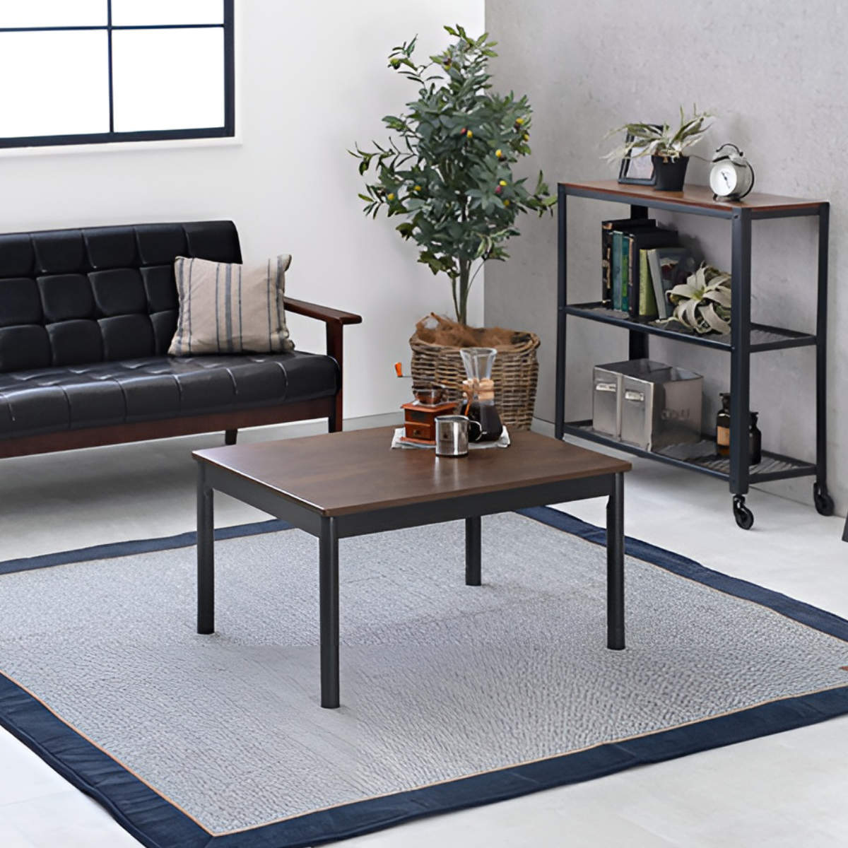 HAGiHARA（萩原） こたつ2点セット テーブル 幅75cm ダークブラウン