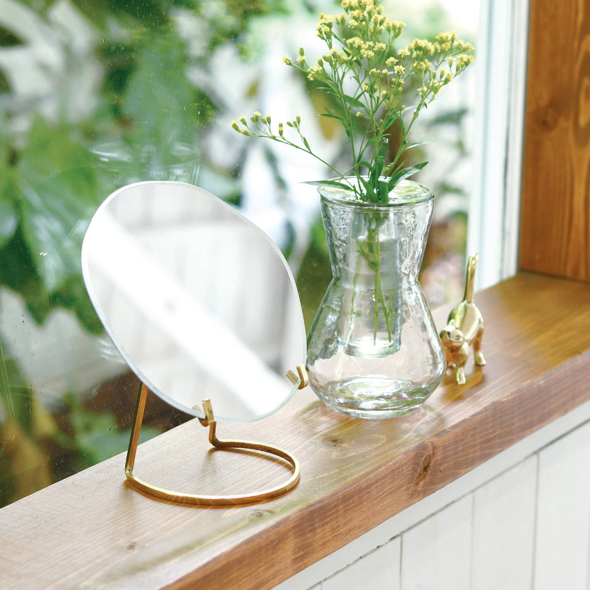 スタンドミラー Sサイズ ブラススタンドミラー インブルーム （ 割れ