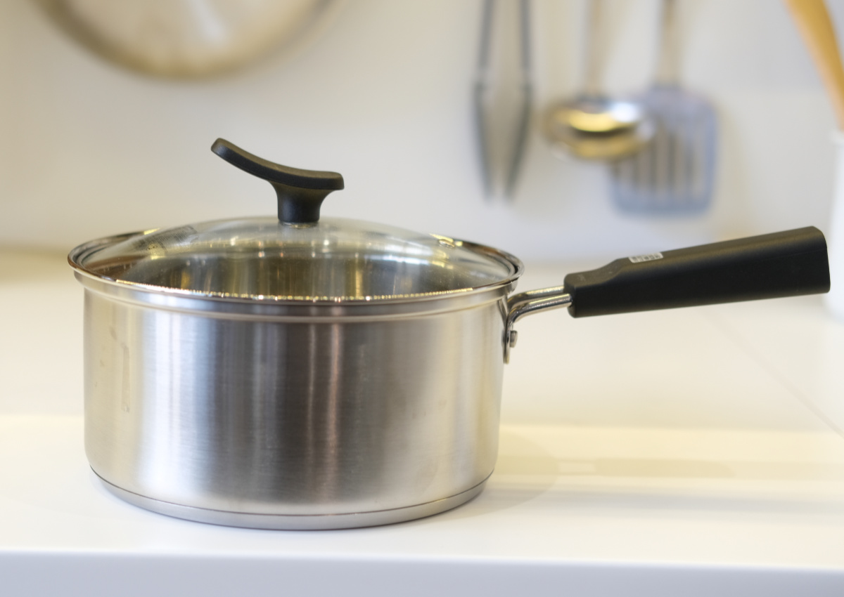 パール金属 片手鍋 16cm IH対応 チーノ ステンレス製 3層底 ガラス蓋