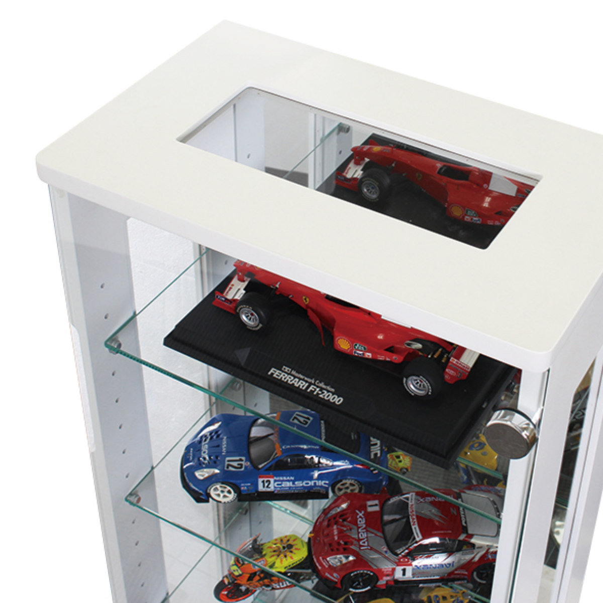 塩川光明堂 コレクションラック 鍵付 ショーケース 背面ミラー 幅40cm