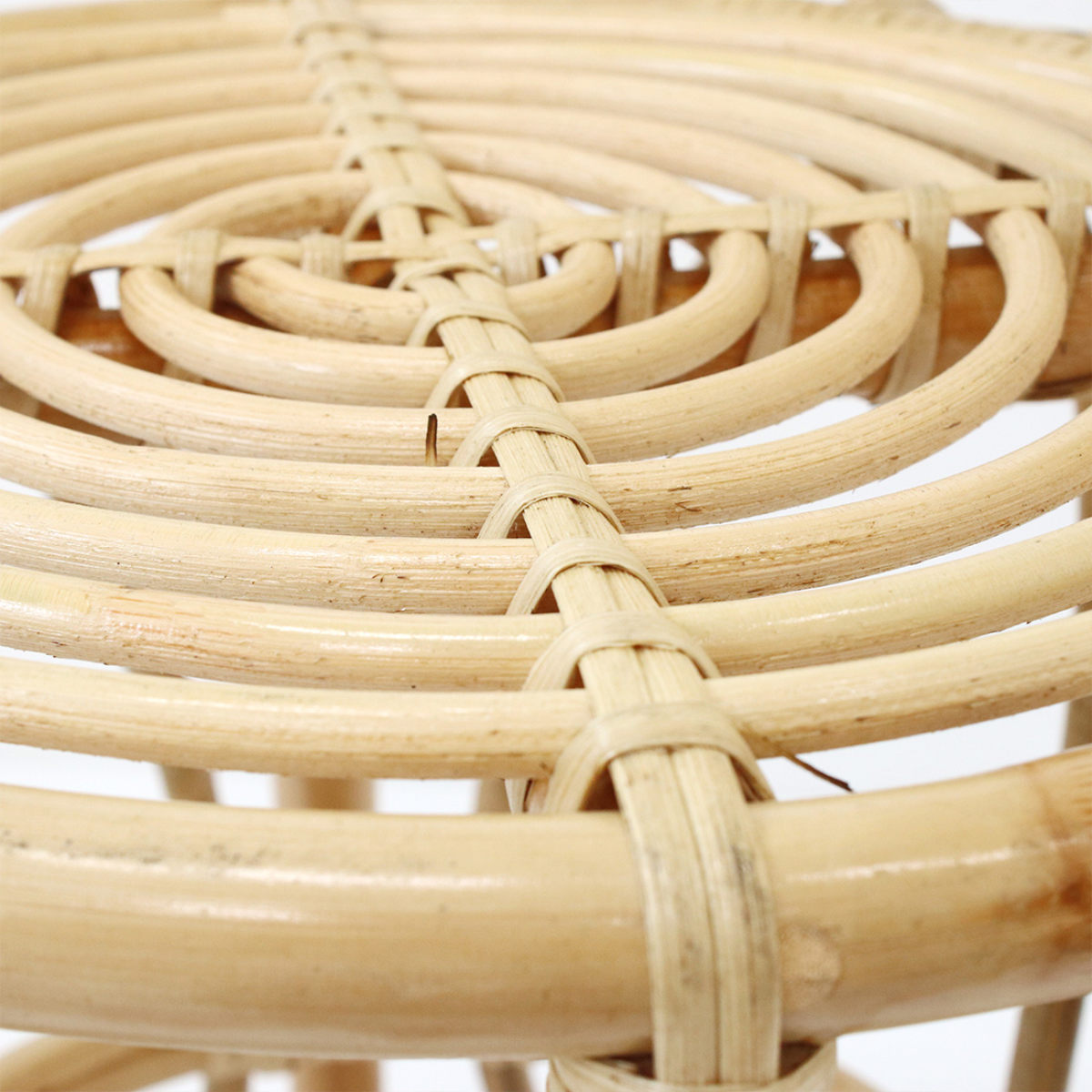 ラウンドスツール ラタン 天然素材 （ 籐 スツール 丸椅子 イス ラタン