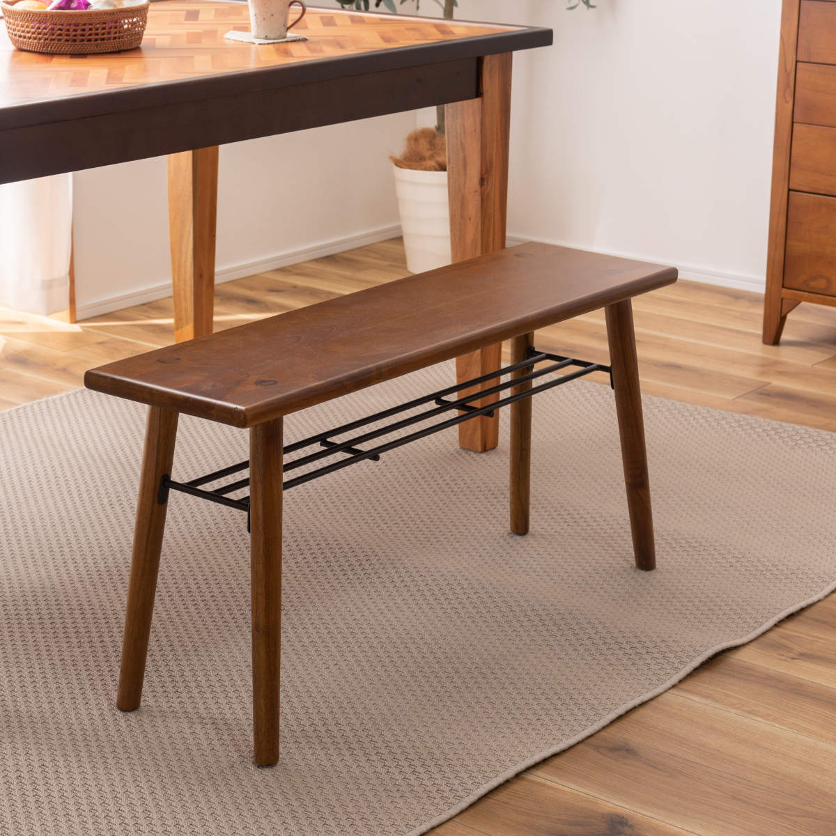 東谷 ベンチ 幅95cm 玄関 天然木 （ ダイニングベンチ 椅子 いす