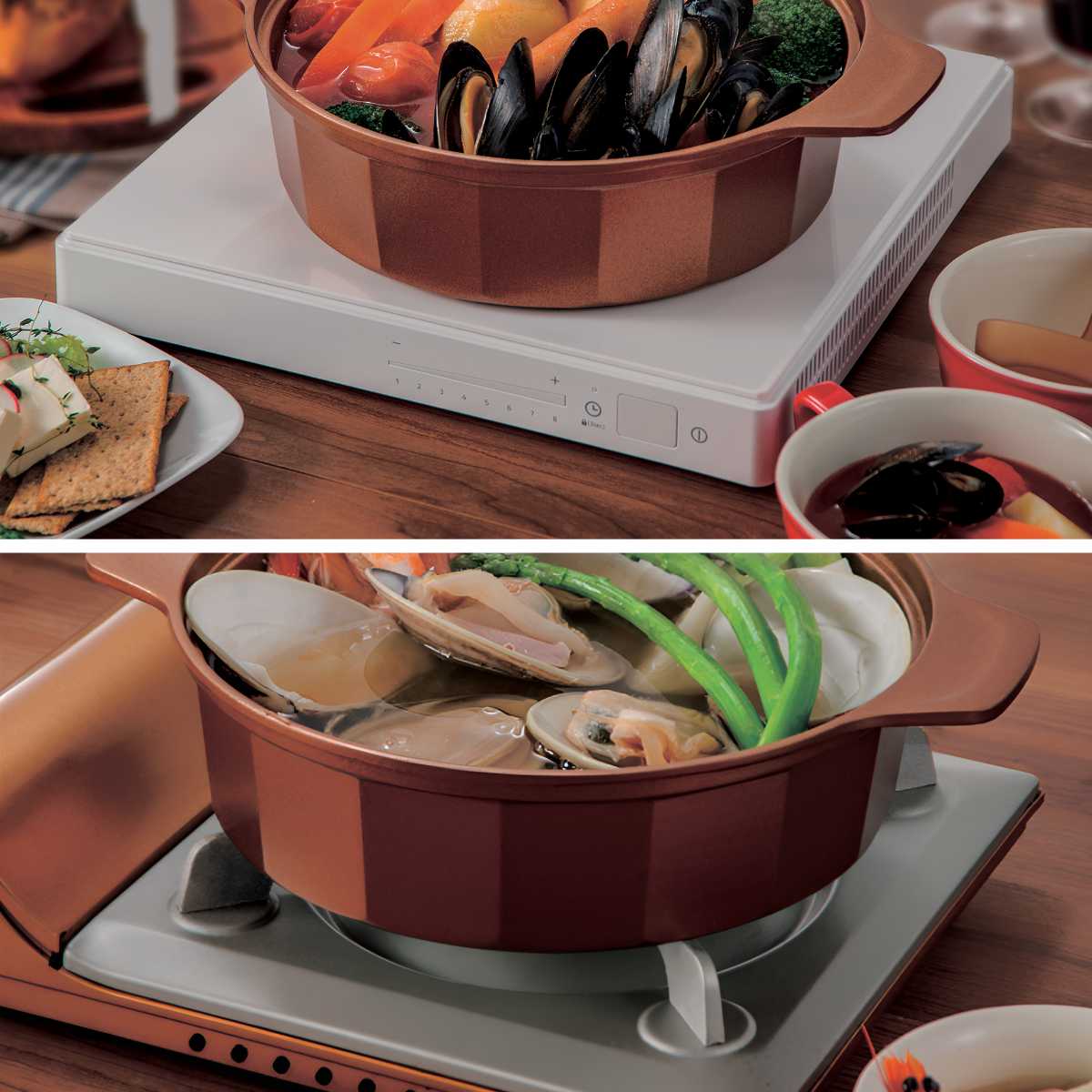 パール金属 VISIONS GOLD Coating IH対応 卓上鍋 26cm （ ビジョン 鍋