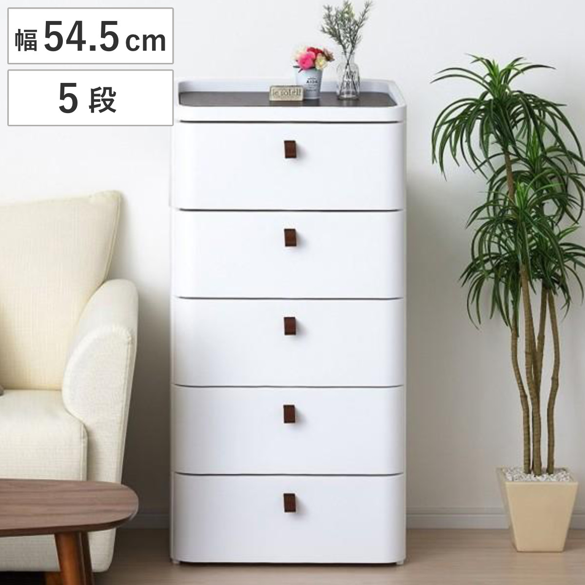 SANKA（サンカ） チェスト タンス リバーシブル 木製天板 アース