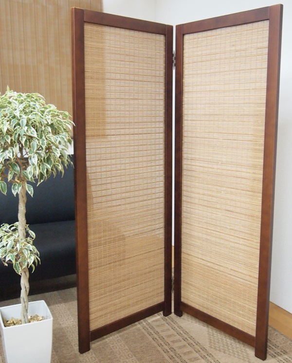 衝立 和風 竹すだれ衝立 2連 1270 高さ135cm （ 間仕切り