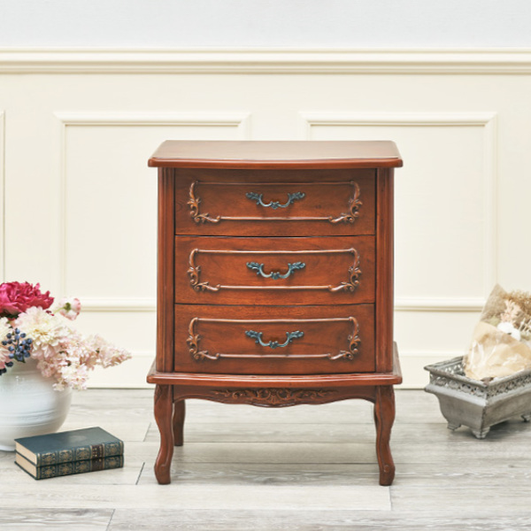 HAGiHARA（萩原） チェスト 3段 クラシック調 マホガニー前板 猫脚 幅