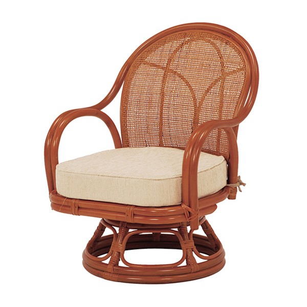 □在庫限り・入荷なし□ 籐 回転座椅子 2脚セット ミドルロータイプ