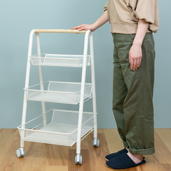 HABITER（アビテ） ワイヤー バスケット Aライン ラック 3段 キャリー