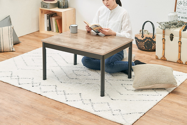 こたつ 幅75cm テーブル 家具調こたつ 木目調 フラットヒーター 手元