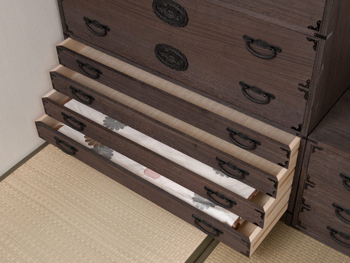 焼桐タンス 7段 民芸調 桐箪笥 日本製 幅100cm （ 桐タンス タンス