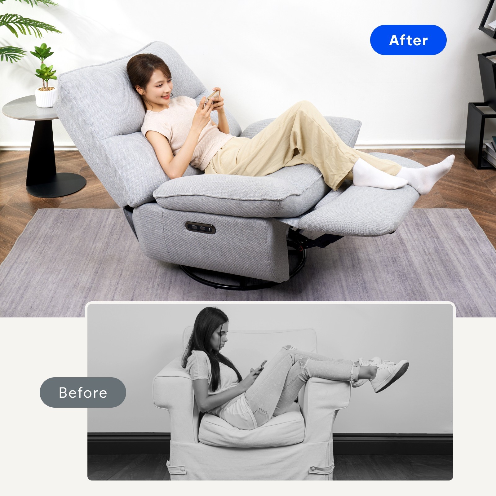 FlexiSpot リクライニングソファ 電動 ソファ 1人掛け ソファー