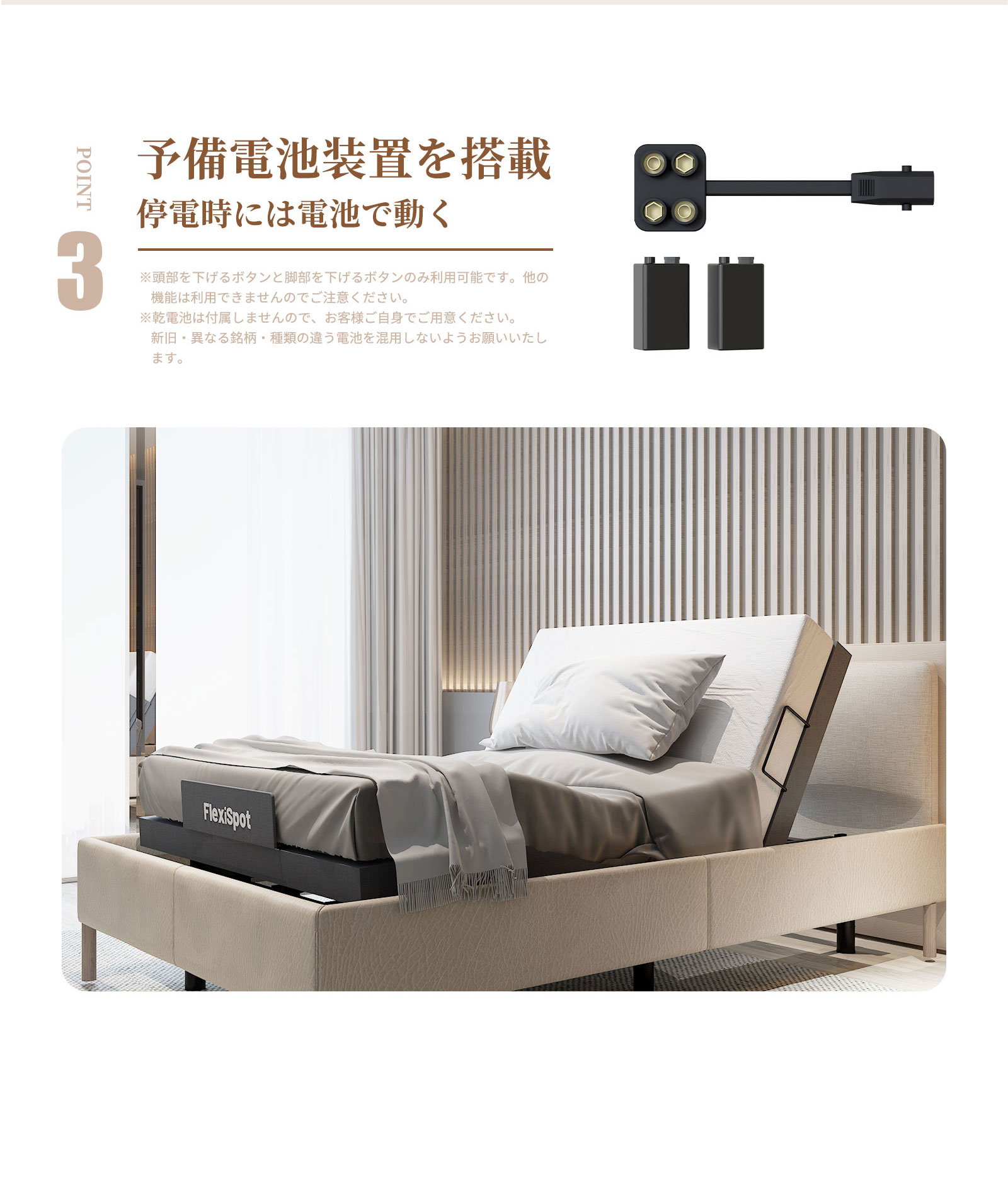 FlexiSpot 電動ベッド リクライニングベッド 電動 FlexiSpot S5 2