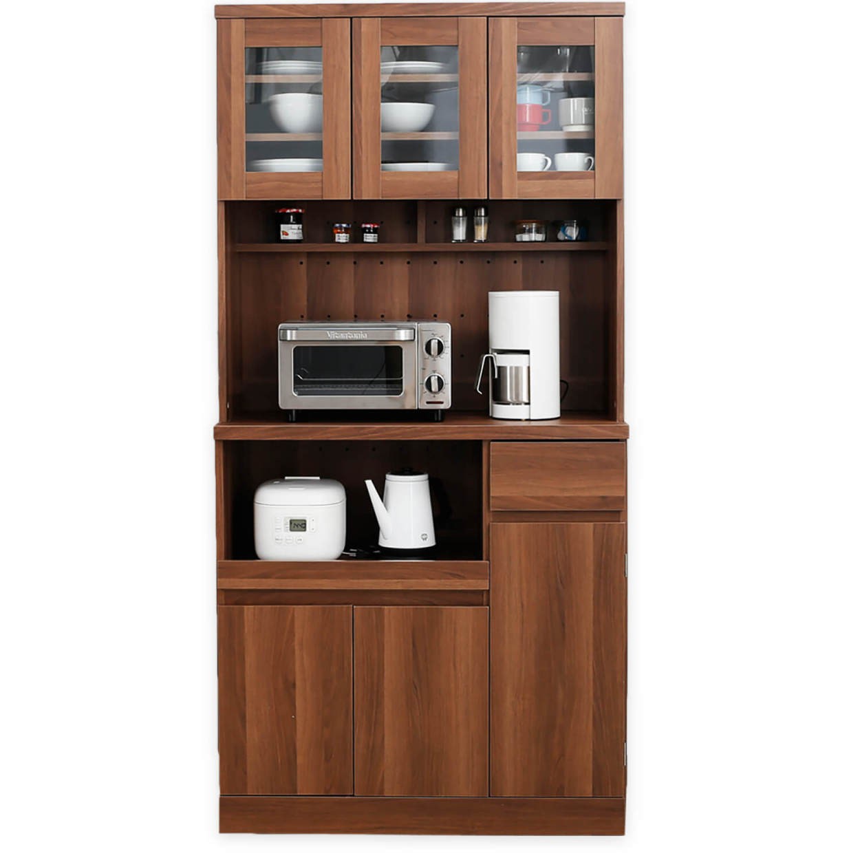 LOWYA（ロウヤ） 食器棚 スリム キッチン収納 キッチンボード おしゃれ