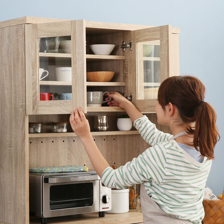 LOWYA（ロウヤ） 食器棚 スリム キッチン収納 キッチンボード おしゃれ