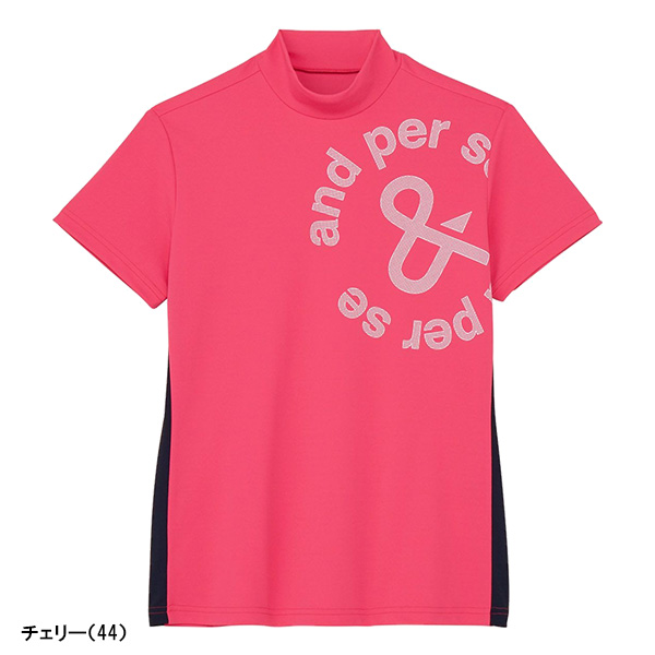 and per se（アンパスィ） レディース 半袖 モックネックシャツ