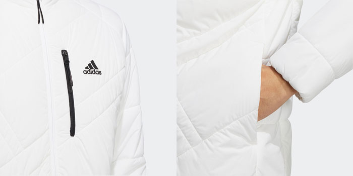 アディダス ゴルフ ビッグアディダスロゴ 保温 中わた 長袖 フルジップ