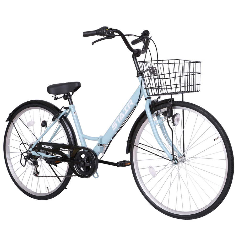 折りたたみシティサイクル 折りたたみ自転車 シマノ製6段変速 26インチ