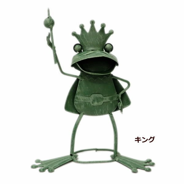 カエルキング カエルプランター座り大 カエルブーケ カエル葉っぱ傘
