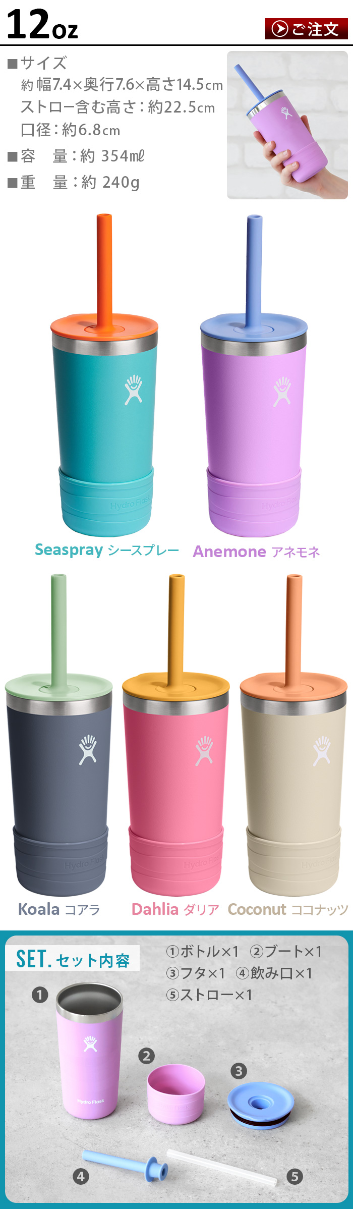 HYDRO FLASK（ハイドロフラスク） ギフトセット 限定BOX タンブラー 蓋