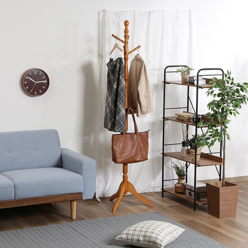 ポールハンガー 木製 コートハンガー アンティーク 玄関 スリム