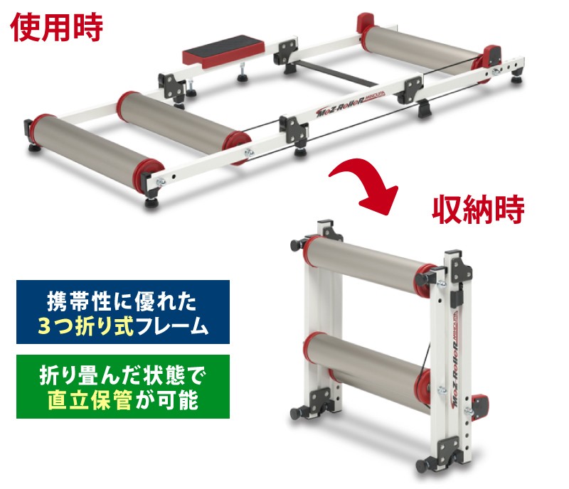 ミノウラ MOZ-Roller（モッズローラー） 3本ローラー台【脱輪防止
