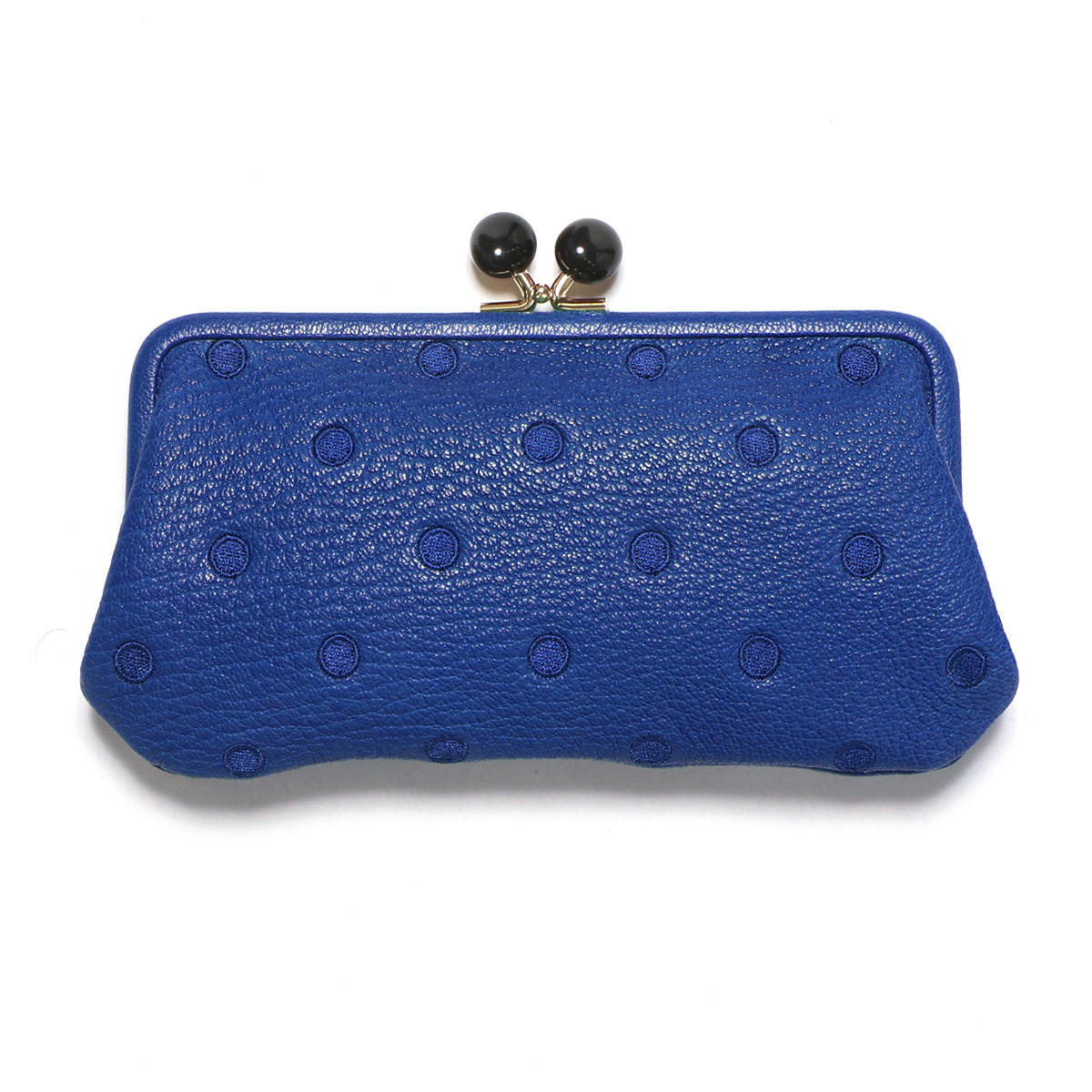 perche（ペルケ） 財布 長財布 がま口 ドット アクリル玉 本革 中