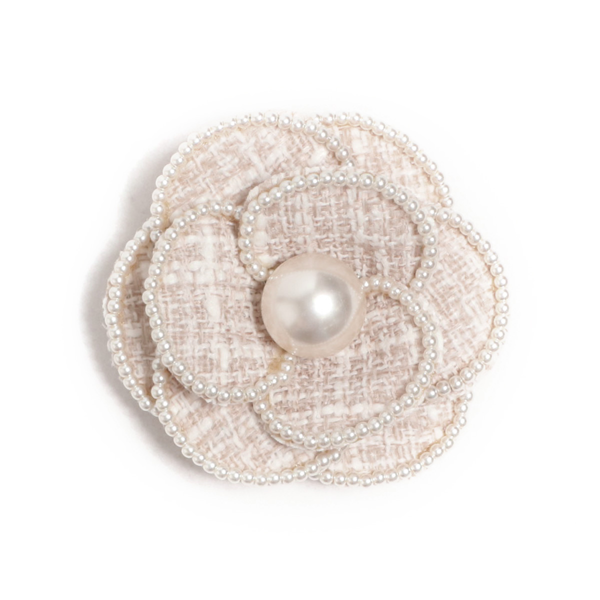 REAL STYLE コサージュ レディース ツイード カメリア フェイクパール