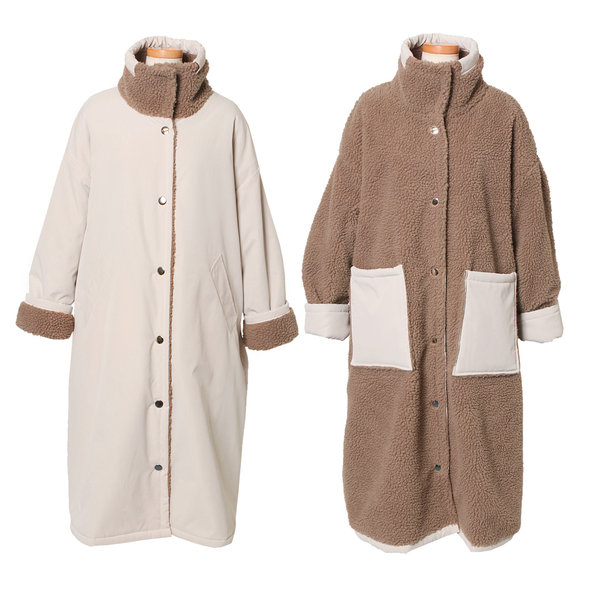 REAL STYLE コート レディース 冬 ロング ボア 20代 30代 40代