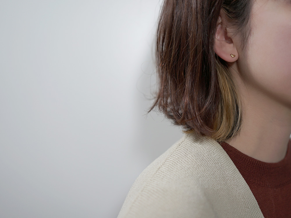 K18 プランプ ハート ピアス ハートピアス 18k 18金 ゴールド スタッド