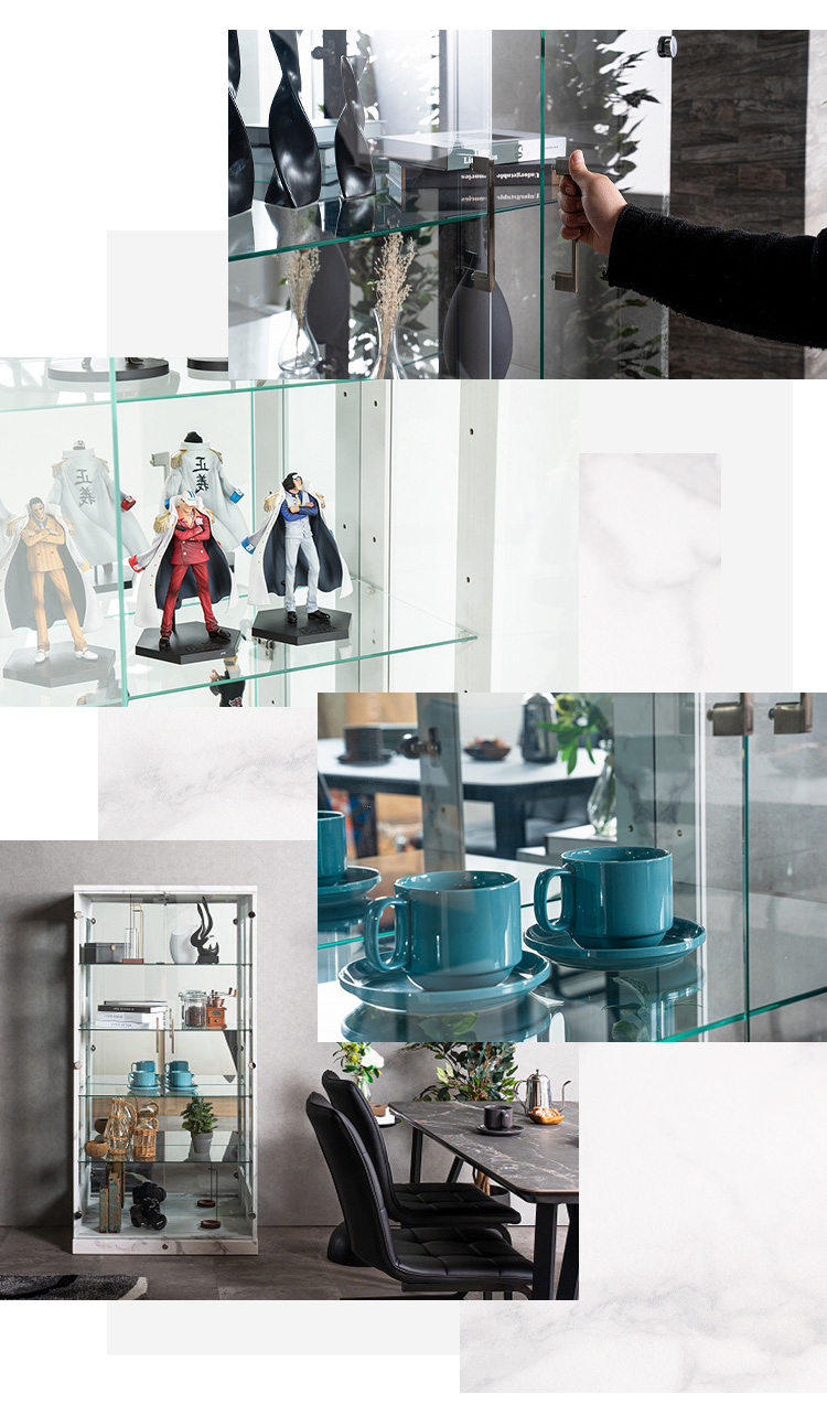 コレクションケース単品 幅80×奥行45×高さ160cm サラ80 ロータイプ