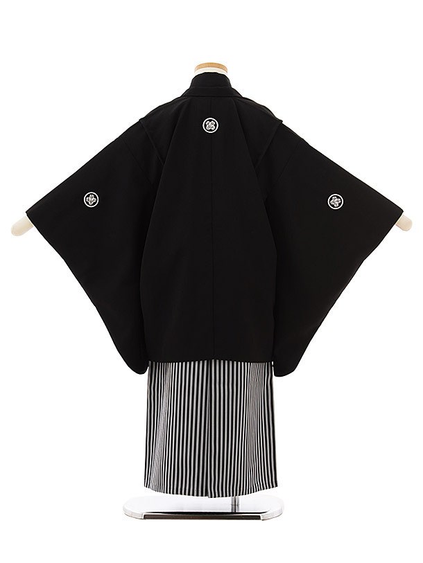 七五三 着物 5歳 男の子 レンタル 正統派 定番 黒 紋付袴 0090