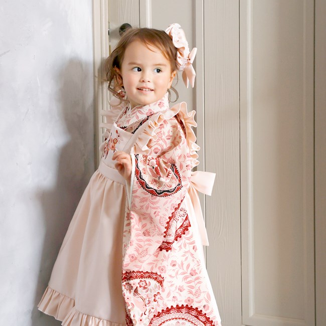 七五三 着物 3歳 レトロ 753 こども 赤 レンタル 女の子 モダン 大正