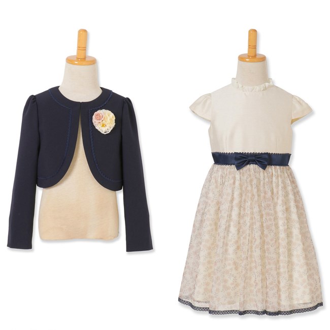 入学式 エル 卒園式 花柄チュールネイビーアンサンブル 七五三 結婚式