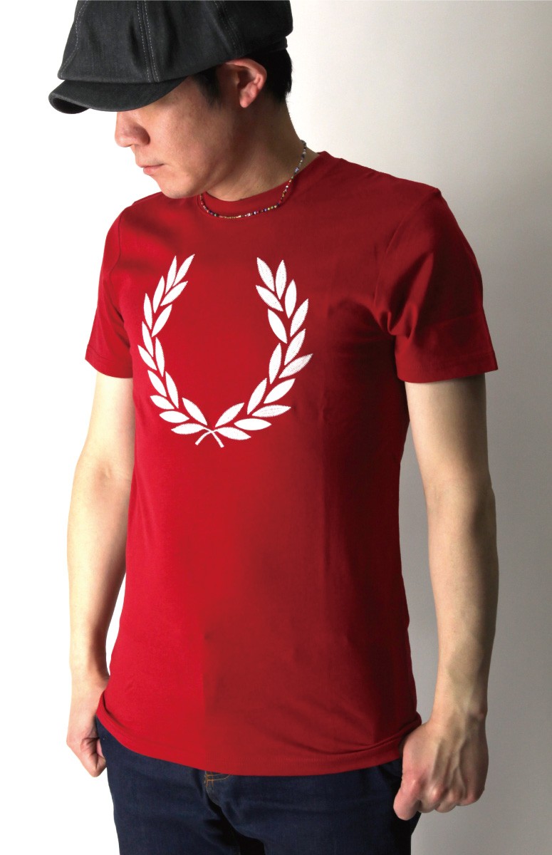 美品 希少 フレッドペリー 月桂冠 刺繍 ロゴ スウェット生地 モッズ