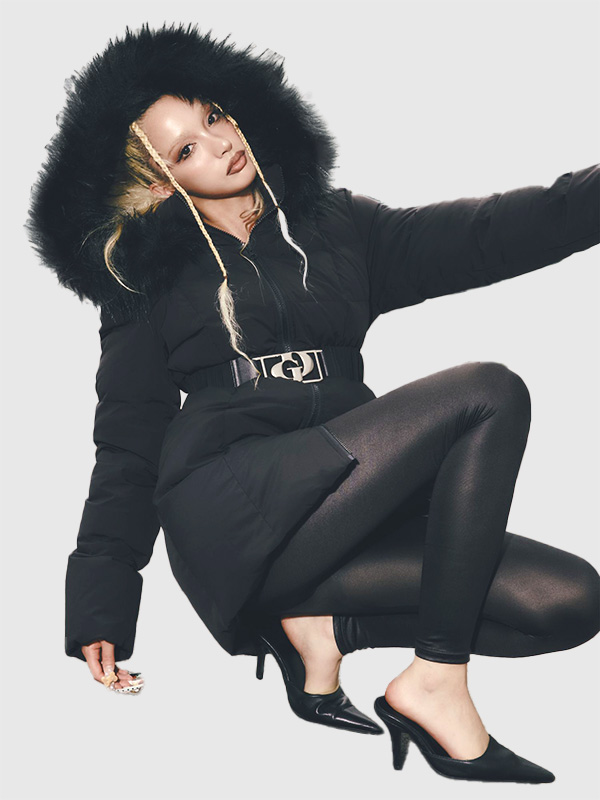 GYDA（ジェイダ） ダウン ジャケット ロング GD ベルト付き ロング