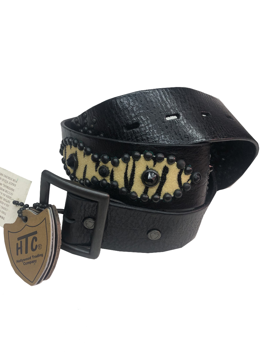 HTC エイチティーシー メンズ スタッズ ベルト レザー MADE IN ITALY