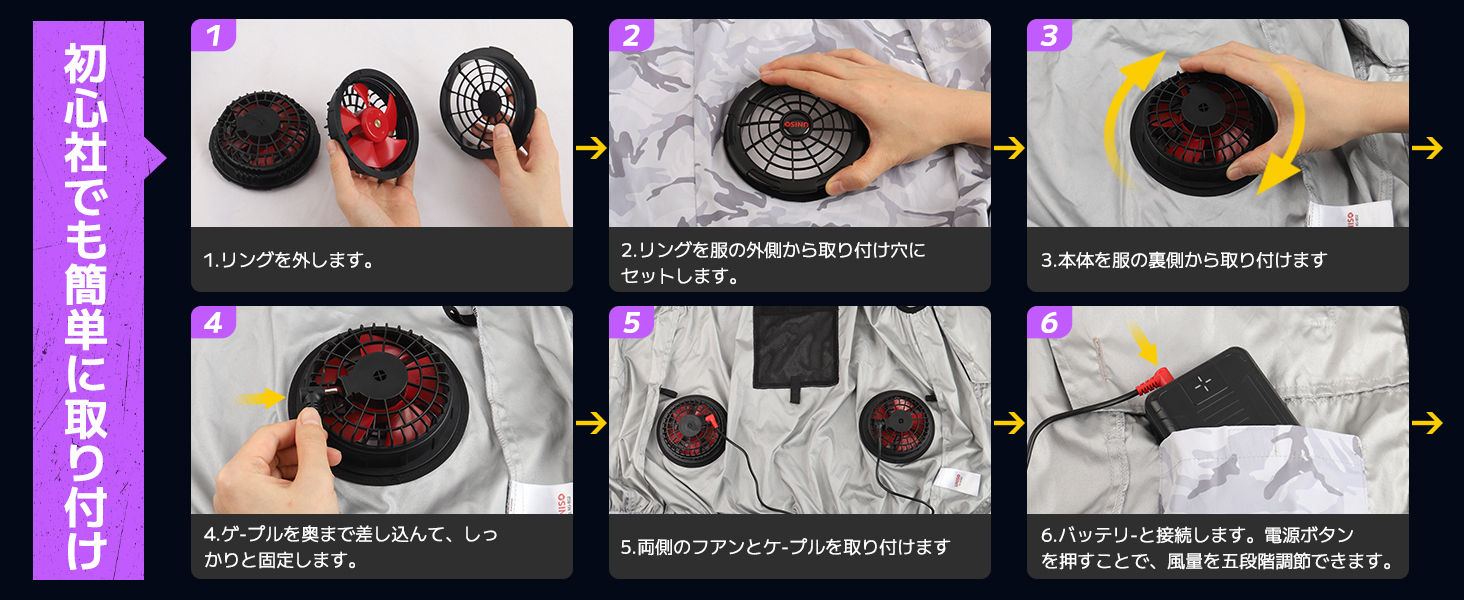 UNISO 空調冷風服 2025年新 24V|ファン付き作業服 【ベスト、4カラー